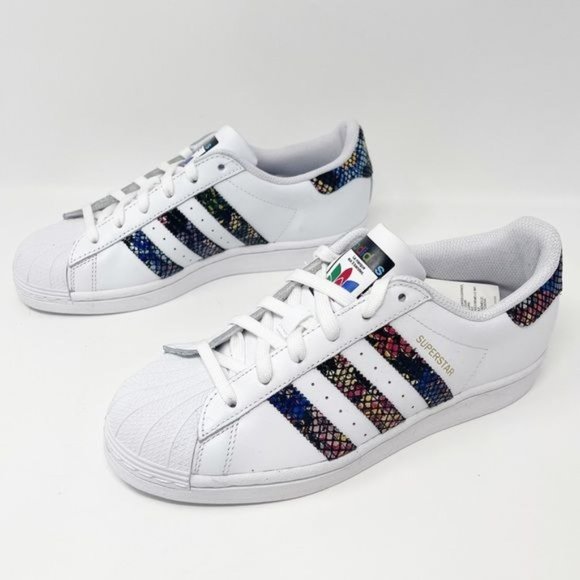 SOLD ADIDAS Superstar Snakeskin Cloud White Multi Color - Picture 7 of 15